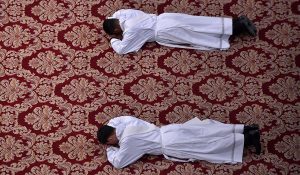Pope Francis leads the episcopal ordination mass in Saint Peter¿s Basilica at the Vatican on April 22, 2018. Pope Francis the episcopal ordination mass in Saint Peter¿s Basilica at the Vatican on April 22, 2018.